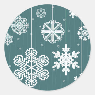 Christmas snow classic round sticker
