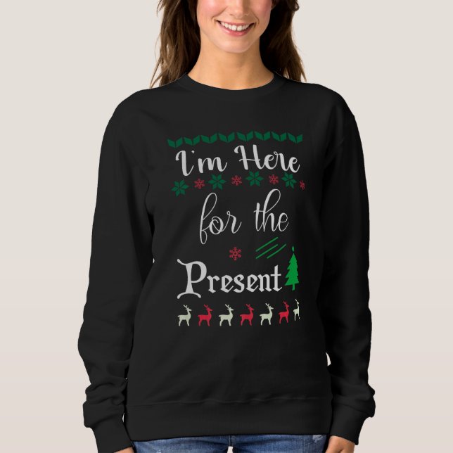 Christmas Snow Cookies Mistletoe Snowman Present Sweatshirt (Front)