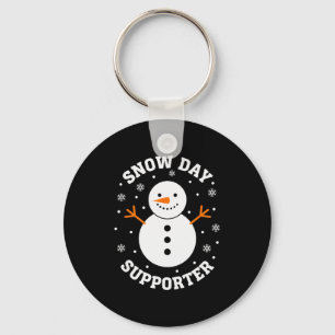 Christmas Snow Day Supporter Snowflake Snowman Fun Key Ring