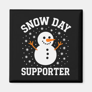 Christmas Snow Day Supporter Snowflake Snowman Fun Magnet