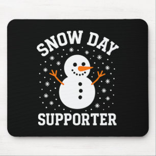 Christmas Snow Day Supporter Snowflake Snowman Fun Mouse Pad
