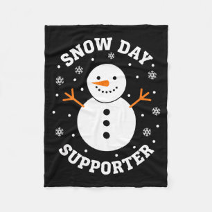 Christmas Snow Day Suprter Snowflake Snowman Funny Fleece Blanket