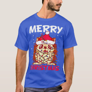 Christmas Snow Fairy Lights Hedgehog Costume Santa T-Shirt