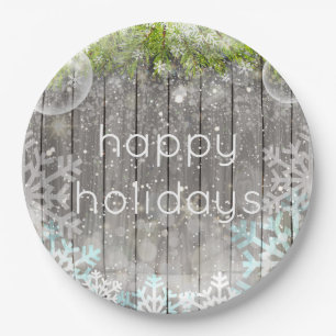 Christmas Snow Flake Crystal Paper Plate