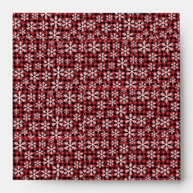 Christmas Snow flakes red background Festive WInte Envelope (Front)