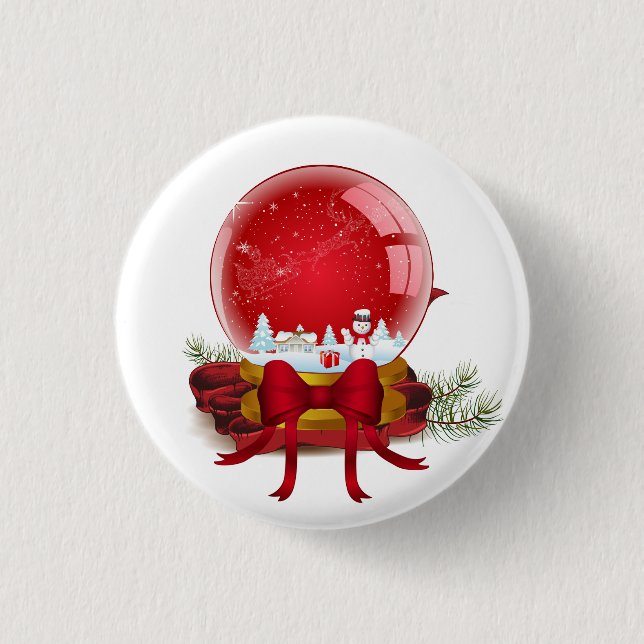 Christmas Snow Globe 3 Cm Round Badge (Front)