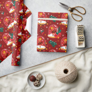 Christmas Snow Globe Ballerina Wrapping Paper