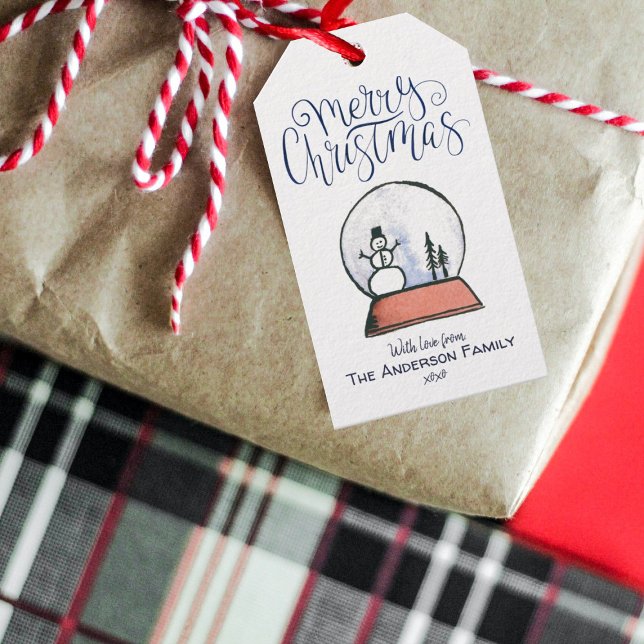 Christmas Snow Globe {BLUE} Gift Tags (Creator Uploaded)