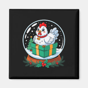 Christmas Snow Globe Chicken X-mas Chickens _1 Magnet