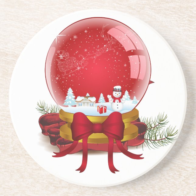 Christmas Snow Globe Coaster (Front)