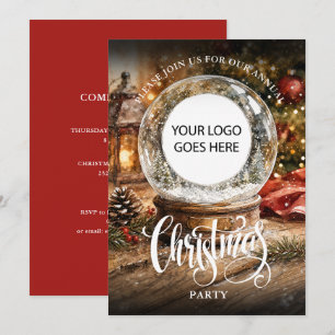 Christmas Snow Globe Corporate Holiday Party Invitation