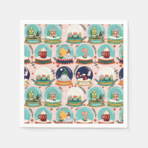 Christmas snow-globe//Gnome//Gingerbread House// Napkin