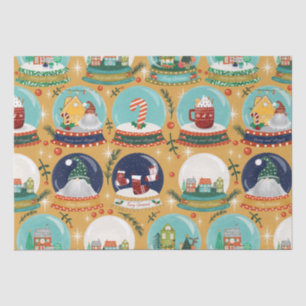 Christmas snow-globe Gnome//Gingerbread House// Tissue Paper