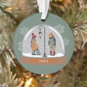 Christmas Snow Globe   Kids in Snow Ornament
