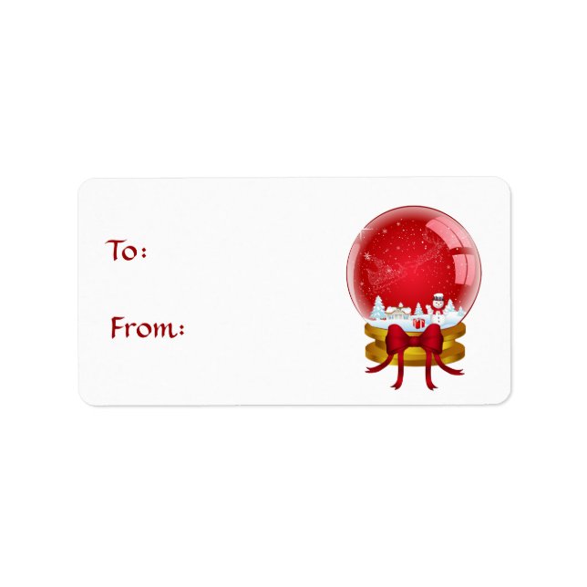 Christmas Snow Globe Label (Front)