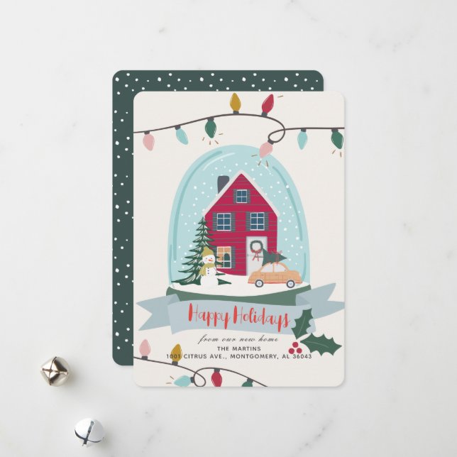 Christmas Snow Globe Moving Announcement (Front/Back In Situ)