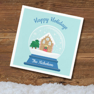 CHRISTMAS SNOW GLOBE NAPKIN
