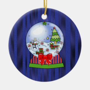 Christmas Snow Globe ornamenr Ceramic Tree Decoration