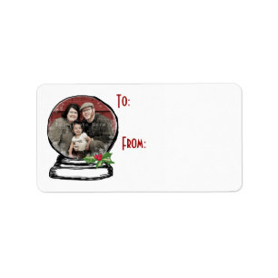 Christmas Snow Globe Photo Gift Tag