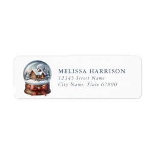 Christmas Snow Globe Return Address Labels