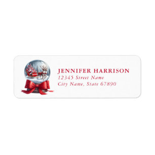 Christmas Snow Globe Return Address Labels