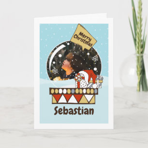 Christmas Snow Globe Speech Bubble Photo Card