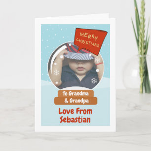 Christmas Snow Globe Speech Bubble Photo Card