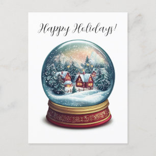 Christmas Snow globe with a tiny village design Postcard