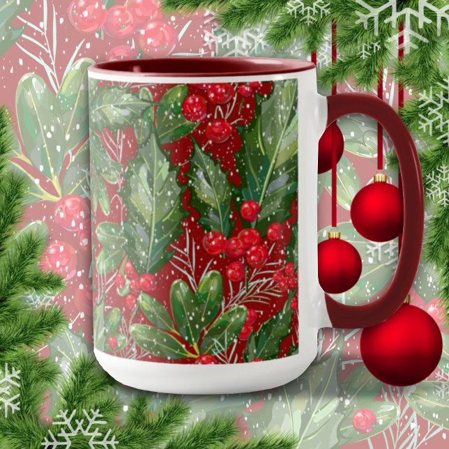 Christmas Snow Holly Mug (Creator Uploaded)