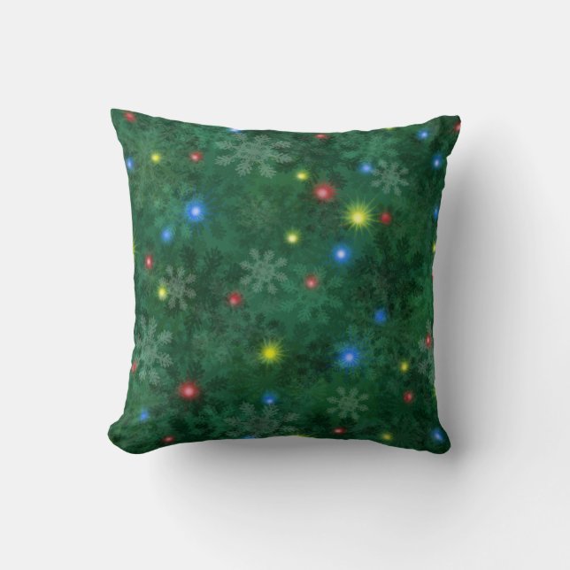 Christmas Snow Lights Cushion (Front)