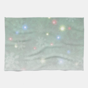 Christmas Snow Lights II Tea Towel