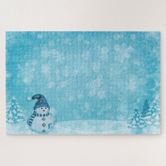 Christmas & Snow Man Puzzle (Horizontal)