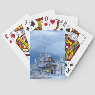 Christmas Snow on Gingerbread House Playing Cards