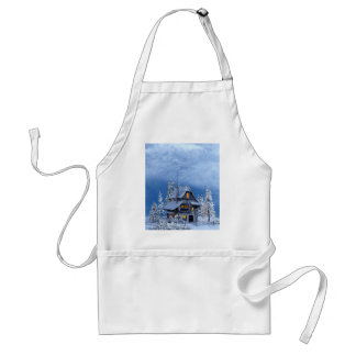 Christmas Snow on Gingerbread House Standard Apron