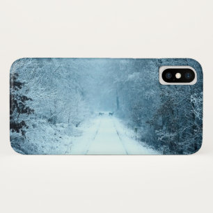 Christmas Snow on Railroad Tracks iPhone X Case