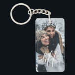 Christmas Snow Photo and Script Text Best Friend Key Ring<br><div class="desc">Create your own personalised Christmas snow photo and script white text keychain with this elegant,  modern and simple keychain template. Just add your photos and text. Make your own photo collage keepsake perfect as custom gifts for showing your love.</div>