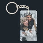 Christmas Snow Photo and Script Text Best Friend Key Ring<br><div class="desc">Create your own personalised Christmas snow photo and script white text keychain with this elegant,  modern and simple keychain template. Just add your photos and text. Make your own photo collage keepsake perfect as custom gifts for showing your love.</div>