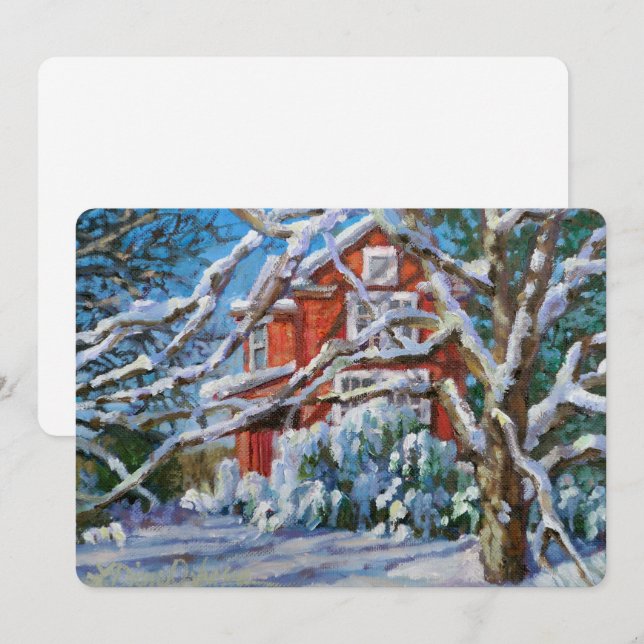 Christmas Snow  Thank You Card (Front/Back)