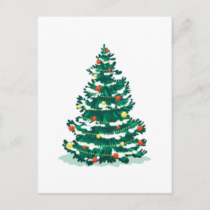 Christmas Snow Tree  Holiday Postcard