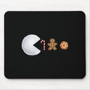 Christmas Snowball Eats Candy Cane Gingerbread Boy Mouse Pad