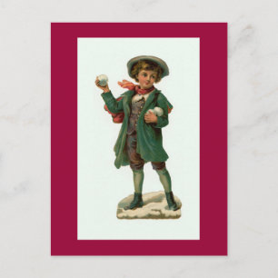 "Christmas Snowball" Vintage Postcard