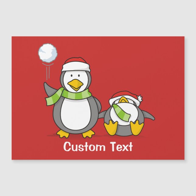 Christmas Snowballing penguins (Front)