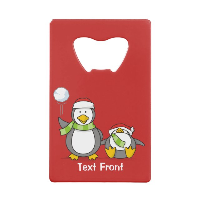 Christmas Snowballing penguins (Front)