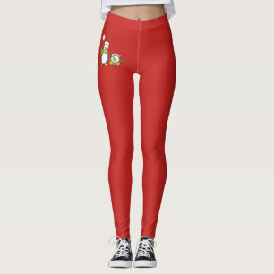 Christmas Snowballing penguins Leggings