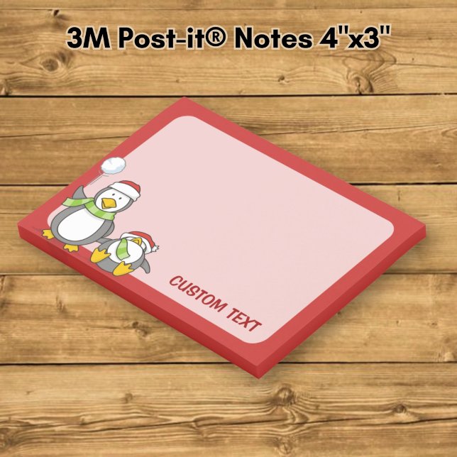 Christmas Snowballing penguins Post-it Notes (Creator Uploaded)