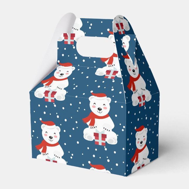 Christmas Snowbear Favour Box (Front Side)