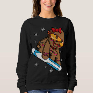 Christmas Snowboarding Gingerbread Girl Sweatshirt