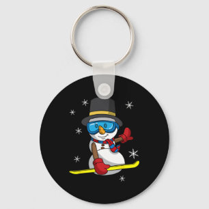 Christmas Snowboarding Snowman Snowboarder Snowboa Key Ring