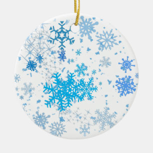Christmas Snowfall Ceramic Ornament