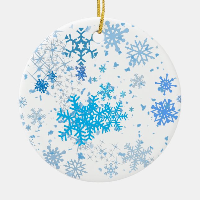 Christmas Snowfall Ceramic Ornament (Front)